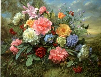 unknow artist Floral, beautiful classical still life of flowers.082